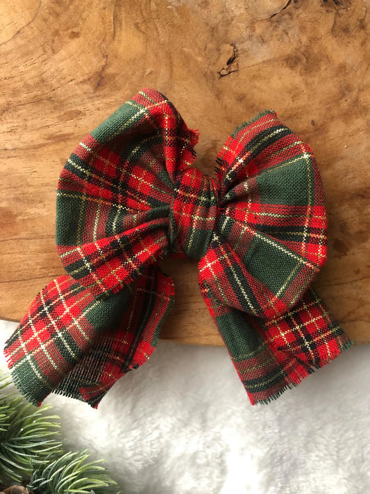 Gros noeuds pour décoration sapin de noël - tartan écossais