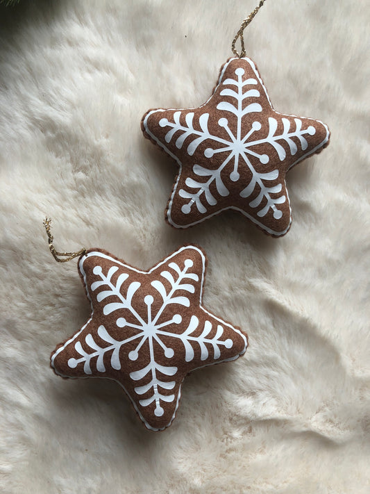 Ensemble de boules de Noël pain d’épices – Fait main en feutrine