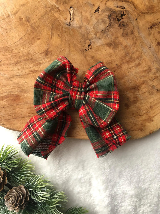 Gros noeuds pour décoration sapin de noël - tartan écossais