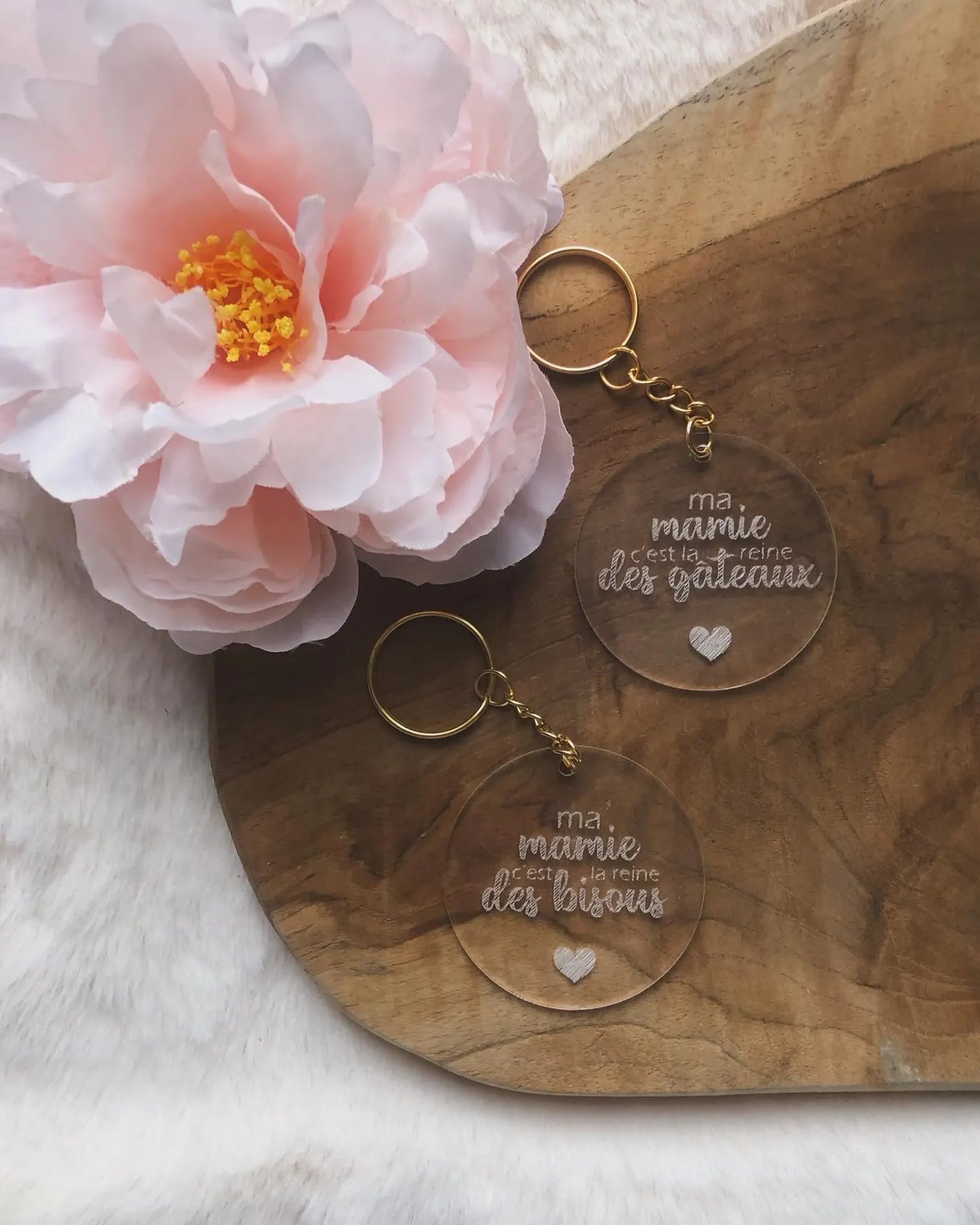 Porte-clés en plexiglass prénom personnalisé - Gravure - Cadeau mamie