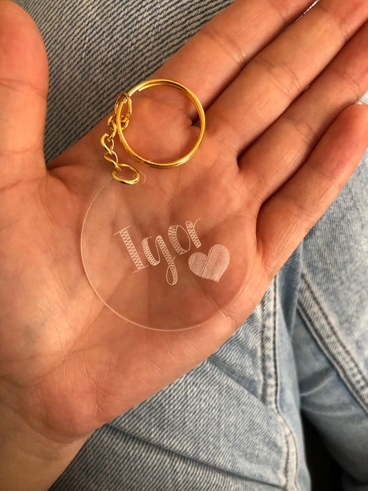 Porte-clés en plexyglass prénom personnalisé - gravure - cadeau couple